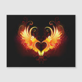 翼付きエンジェルファイアハート マグネット招待状 (正面)