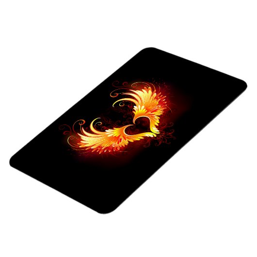 翼付きエンジェルファイアハート マグネット (左側)