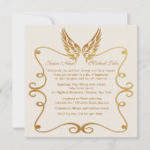 翼付きゴールデンフレーム招待状 招待状 (正面)