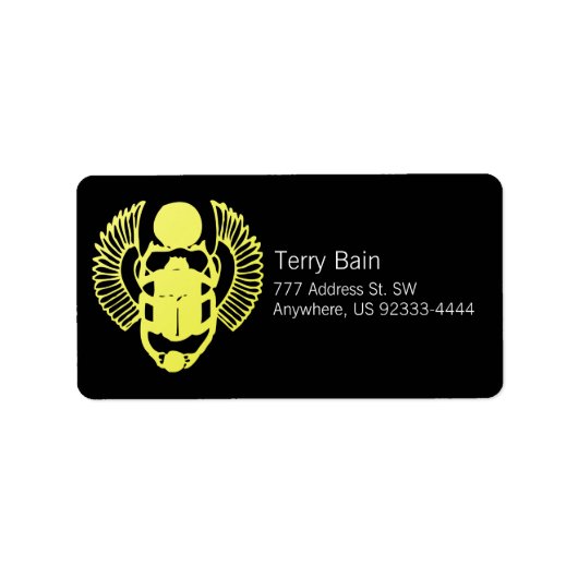 翼付きスカラブ ラベル (正面)