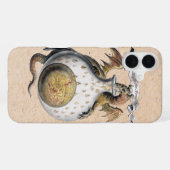 翼付きドラゴンルツボヴィンテージ iPhoneケース (裏面横)