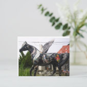 翼付きホースパロットアンドグリッター ポストカード (スタンド正面)