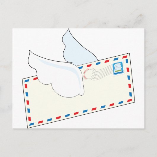 翼付き手紙 ポストカード (正面)