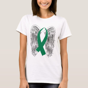 翼付き認識度リボン(緑) Tシャツ