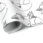 翼付き鹿キツネ包装紙。 ラッピングペーパー (ロールコーナー)