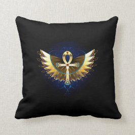 翼付エジプトアンク装飾用クッション クッション