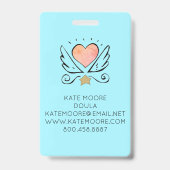 翼名を有するハート又は助産師 バッジ (裏面)