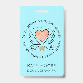 翼名を有するハート又は助産師 バッジ