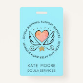 翼名を有するハート又は助産師 バッジ (正面)