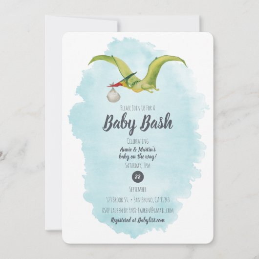 翼竜出産お届け 招待状 (正面)