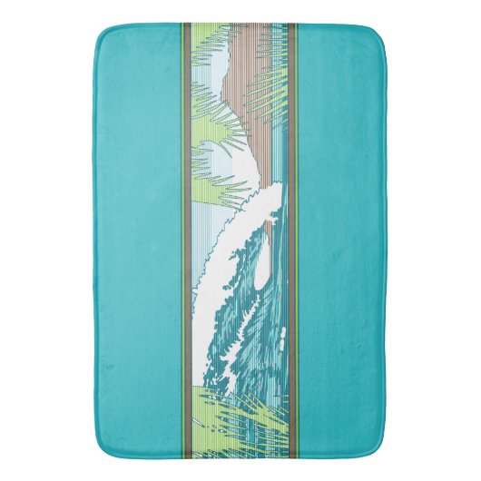 翼部のMoanaのダイヤモンドの頭部のハワイの波の印 バスマット (正面縦)