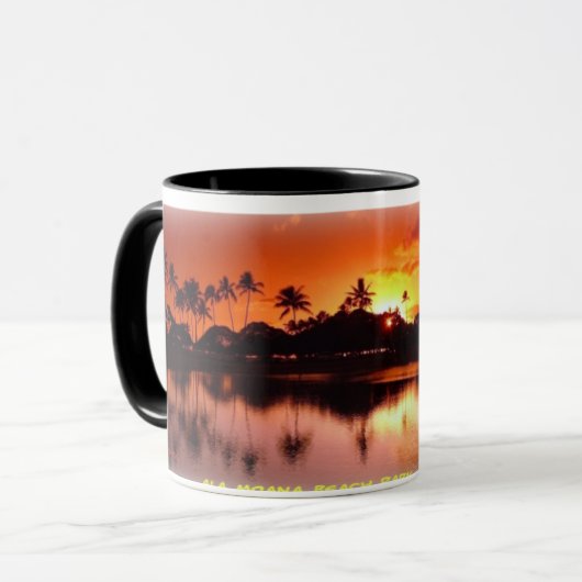 翼部のMoanaのビーチのマグの日没 マグカップ (正面左)