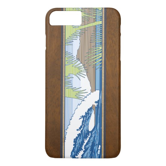 翼部のMoanaハワイのフェイクなKoaの木製の波の印 Case-Mate iPhoneケース (裏面)