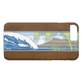 翼部のMoanaハワイのフェイクなKoaの木製の波の印 Case-Mate iPhoneケース (裏面(横))
