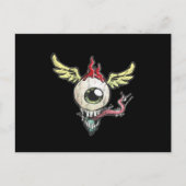 翼飛んでいるとドイツのヘルメットを持つ眼球 ポストカード (正面)
