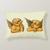 翼飛んでいる付きエンジェル豚ファンタジー動物アート アクセントクッション (正面)