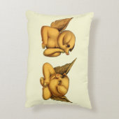 翼飛んでいる付きエンジェル豚ファンタジー動物アート アクセントクッション (裏面(縦))