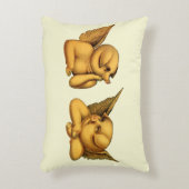 翼飛んでいる付きエンジェル豚ファンタジー動物アート アクセントクッション (正面(垂直))