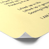 翼飛んでいる詩の黄色の壁の芸術装飾なし ポスター (角)