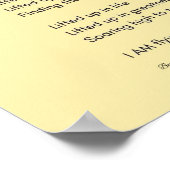 翼飛んでいる詩の黄色の壁の芸術装飾なし ポスター (角)