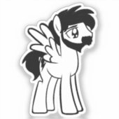 翼2x2付きひげ付きブロニー シール (正面)