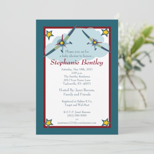 翼5x7航空機航空招待状 招待状 (スタンド正面)