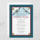 翼5x7航空機航空招待状 招待状 (正面/裏面)