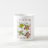 翼:お洒落蝶素晴らしをテーマにしたデザイン コーヒーマグカップ (中央)