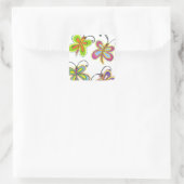 翼:お洒落蝶素晴らしをテーマにしたデザイン スクエアシール (バッグ)