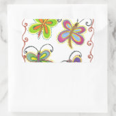 翼:お洒落蝶素晴らしをテーマにしたデザイン 長方形シール (バッグ)