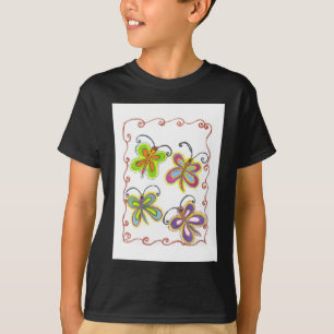 翼:お洒落蝶素晴らしをテーマにしたデザイン Tシャツ