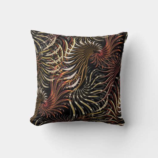 翼-モダン-抽象芸術-茶色 クッション (正面)
