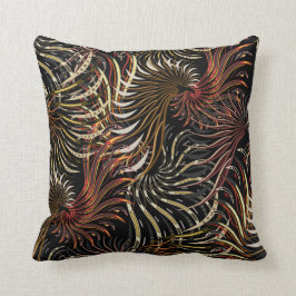翼-モダン-抽象芸術-茶色 クッション
