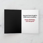 老いおもしろいヤギはまだ自分のお尻を引っ掻くことができる カード (内部)