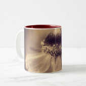 老いたセピア《植物》百日草パーソナライズされた花 ツートーンマグカップ (正面左)