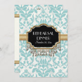 老いぼれ動揺しての金きらきら光る色結婚の表情 招待状 (正面/裏面)