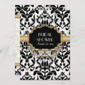 老いぼれ動揺しての金きらきら光る色結婚の表情 招待状 (正面/裏面)