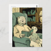 老いぼれ読は若い者には本だ ポストカード (正面/裏面)