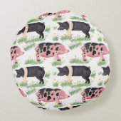 老いぼれ豚ピロー気まぐれな農家 ラウンドクッション (裏面)