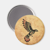 老い擦り切れたて飛んでいるハイダの鳥 マグネット (正面/裏面)