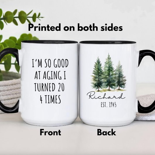 老おもしろいカスタム病80誕生日ギフトおじいちゃん マグカップ