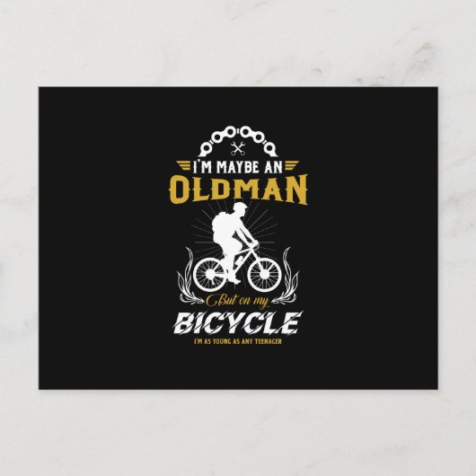 老おもしろい人自転車愛好家 シーズンポストカード (正面)