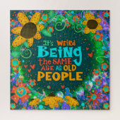 老おもしろい人誕生日花かわいいインスピレーション ジグソーパズル (縦)