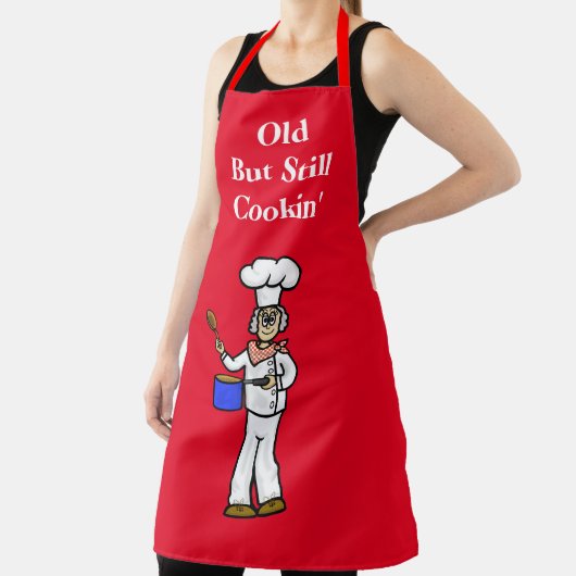 老おもしろい女グレー髪シェフエプロン エプロン (インサイチュ)