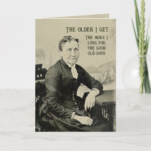 老おもしろい女ポートレートシニア誕生日 カード (正面)