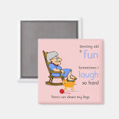 老おもしろい女誕生日ジョーク マグネット (正面/裏面)