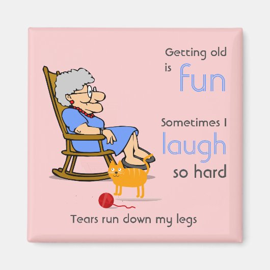 老おもしろい女誕生日ジョーク マグネット (正面)