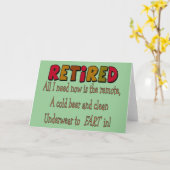 老おもしろい後の贈り物「冷たいビール、リモート、ファート」 カード (黄色い花)