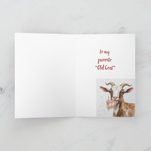 老おもしろい羊お気に入りのの誕生日 シーズンカード (内部)