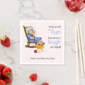 老おもしろい老おばあちゃん老女の誕生日 スタンダードカクテルナプキン (インサイチュ)